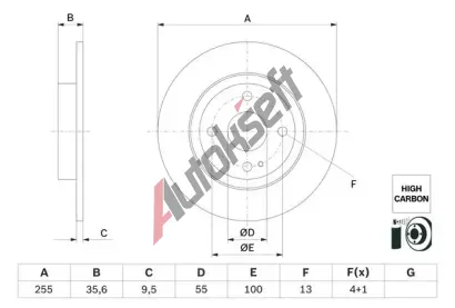 BOSCH Brzdov kotou - 255 mm BO 0986479G72, 0 986 479 G72