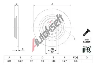 BOSCH Brzdov kotou - 320 mm BO 0986479G74, 0 986 479 G74