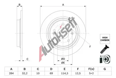 BOSCH Brzdov kotou - 284 mm BO 0986479G77, 0 986 479 G77