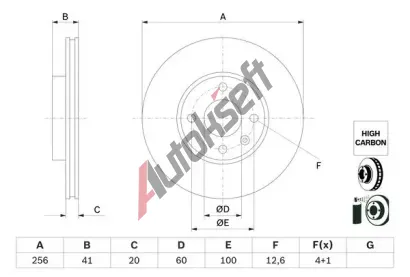 BOSCH Brzdov kotou - 256 mm BO 0986479G83, 0 986 479 G83
