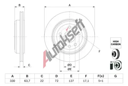 BOSCH Brzdov kotou - 330 mm BO 0986479G87, 0 986 479 G87
