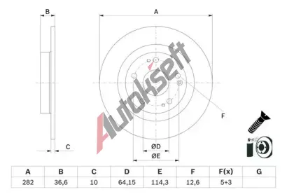 BOSCH Brzdov kotou - 282 mm BO 0986479G90, 0 986 479 G90