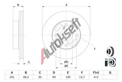 BOSCH Brzdov kotou - 231 mm BO 0986479G91, 0 986 479 G91