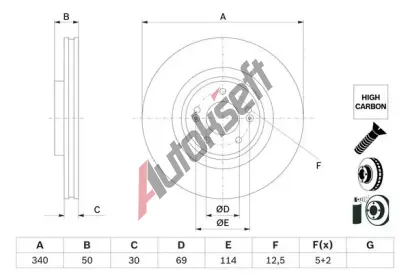 BOSCH Brzdov kotou - 340 mm BO 0986479G93, 0 986 479 G93