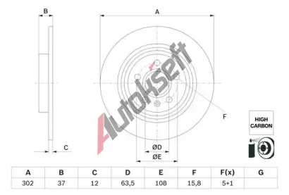 BOSCH Brzdov kotou - 302 mm BO 0986479G98, 0 986 479 G98