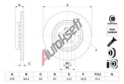 BOSCH Brzdov kotou - 370 mm BO 0986479G99, 0 986 479 G99
