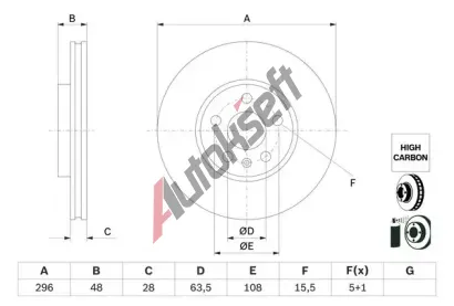 BOSCH Brzdov kotou - 296 mm BO 0986479H03, 0 986 479 H03