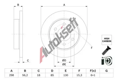 BOSCH Brzdov kotou - 298 mm BO 0986479H07, 0 986 479 H07