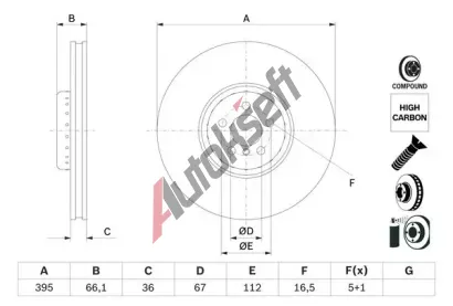 BOSCH Brzdov kotou - 395 mm BO 0986479H13, 0 986 479 H13
