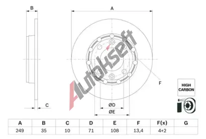 BOSCH Brzdov kotou - 249 mm BO 0986479H15, 0 986 479 H15