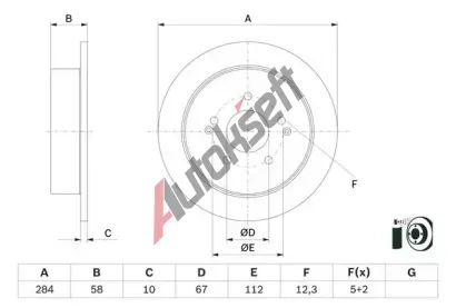 BOSCH Brzdov kotou - 284 mm BO 0986479H16, 0 986 479 H16