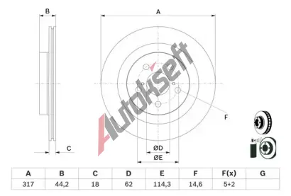 BOSCH Brzdov kotou - 317 mm BO 0986479H19, 0 986 479 H19