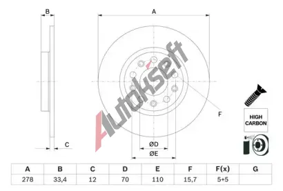 BOSCH Brzdov kotou - 278 mm BO 0986479H24, 0 986 479 H24