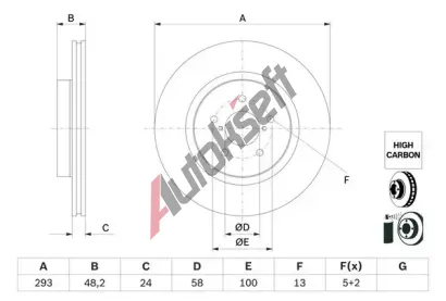 BOSCH Brzdov kotou - 293 mm BO 0986479H28, 0 986 479 H28