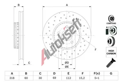 BOSCH Brzdov kotou - 318 mm BO 0986479H37, 0 986 479 H37