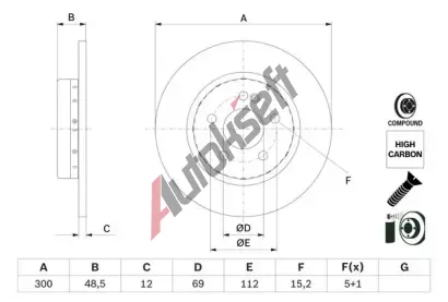 BOSCH Brzdov kotou - 300 mm BO 0986479H49, 0 986 479 H49