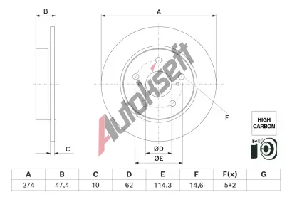 BOSCH Brzdov kotou - 274 mm BO 0986479H62, 0 986 479 H62