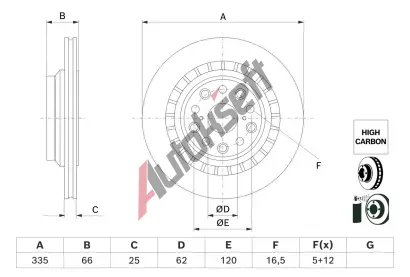 BOSCH Brzdov kotou - 335 mm BO 0986479H64, 0 986 479 H64