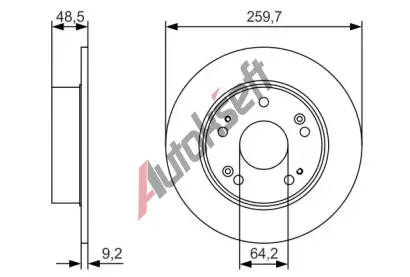 BOSCH Brzdov kotou - 260 mm BO 0986479T81, 0 986 479 T81