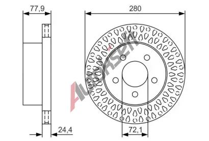 BOSCH Brzdov kotou - 280 mm BO 0986479U00, 0 986 479 U00