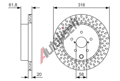 BOSCH Brzdov kotou - 316 mm BO 0986479V05, 0 986 479 V05