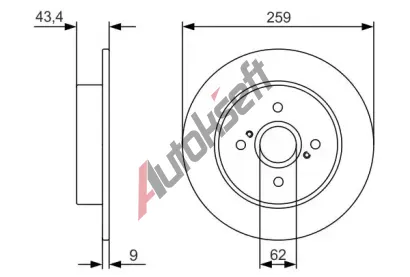 BOSCH Brzdov kotou - 259 mm BO 0986479V07, 0 986 479 V07