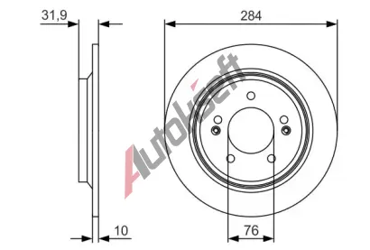 BOSCH Brzdov kotou - 284 mm BO 0986479V09, 0 986 479 V09