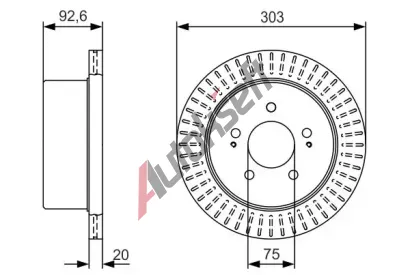 BOSCH Brzdov kotou - 303 mm BO 0986479V26, 0 986 479 V26