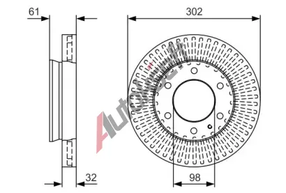 BOSCH Brzdov kotou - 302 mm BO 0986479V32, 0 986 479 V32