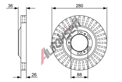 BOSCH Brzdov kotou - 280 mm BO 0986479V88, 0 986 479 V88