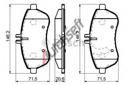 BOSCH Sada brzdovch destiek - kotouov brzda BO 0986494161, 0986494161