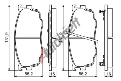 BOSCH Sada brzdovch destiek - kotouov brzda BO 0986494258, 0 986 494 258