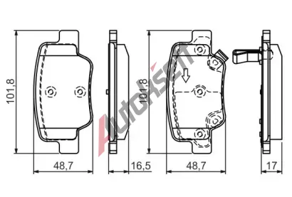 BOSCH Sada brzdovch destiek - kotouov brzda BO 0986494404, 0 986 494 404