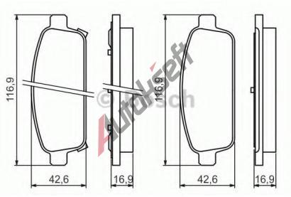 BOSCH Sada brzdovch destiek - kotouov brzda BO 0986494435, 0986494435