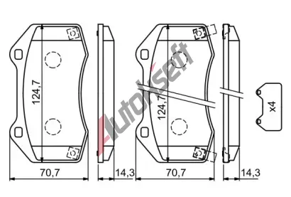 BOSCH Sada brzdovch destiek BO 0986494718, 0 986 494 718