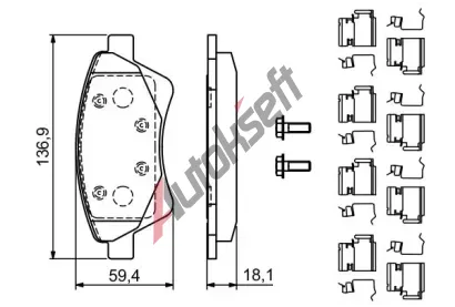 BOSCH Sada brzdovch destiek BO 0986494725, 0 986 494 725
