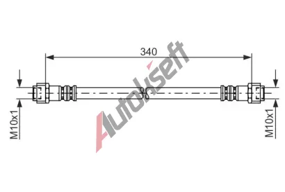 BOSCH Brzdov hadice - 340 mm BO 1987476118, 1 987 476 118