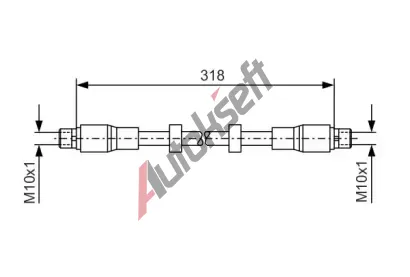 BOSCH Brzdová hadice - 318 mm BO 1987476247, 1 987 476 247  BOSCH Brzdová hadice - 318 mm BO 1987476247, 1 987 476 247