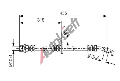 BOSCH Brzdov hadice - 455 mm BO 1987476255, 1 987 476 255