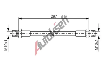 BOSCH Brzdov hadice - 297 mm BO 1987476290, 1 987 476 290