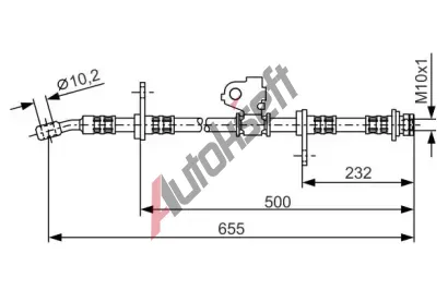 BOSCH Brzdov hadice - 655 mm BO 1987476322, 1 987 476 322