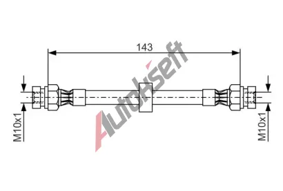 BOSCH Brzdov hadice - 143 mm BO 1987476697, 1 987 476 697