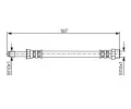 BOSCH Brzdov hadice - 187 mm BO 1987476715, 1 987 476 715