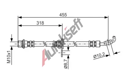 BOSCH Brzdov hadice - 455 mm BO 1987476727, 1 987 476 727