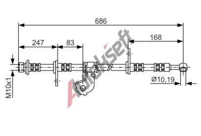 BOSCH Brzdov hadice - 686 mm BO 1987476734, 1 987 476 734