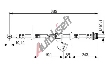 BOSCH Brzdov hadice - 685 mm BO 1987476735, 1 987 476 735