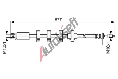 BOSCH Brzdov hadice - 577 mm BO 1987476810, 1 987 476 810