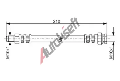 BOSCH Brzdov hadice - 210 mm BO 1987476877, 1 987 476 877