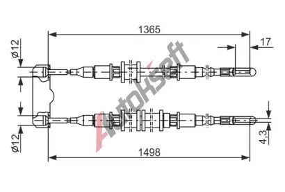 BOSCH Tan lanko - parkovac brzda BO 1987477130, 1 987 477 130