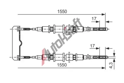 BOSCH Tan lanko - parkovac brzda BO 1987477250, 1 987 477 250